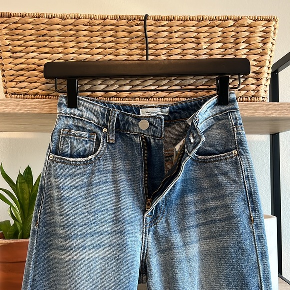 Shop Stevie Mid-Rise Distressed Straight Leg Ankle Raw Hem Jean, 24 - Picture 7 of 9